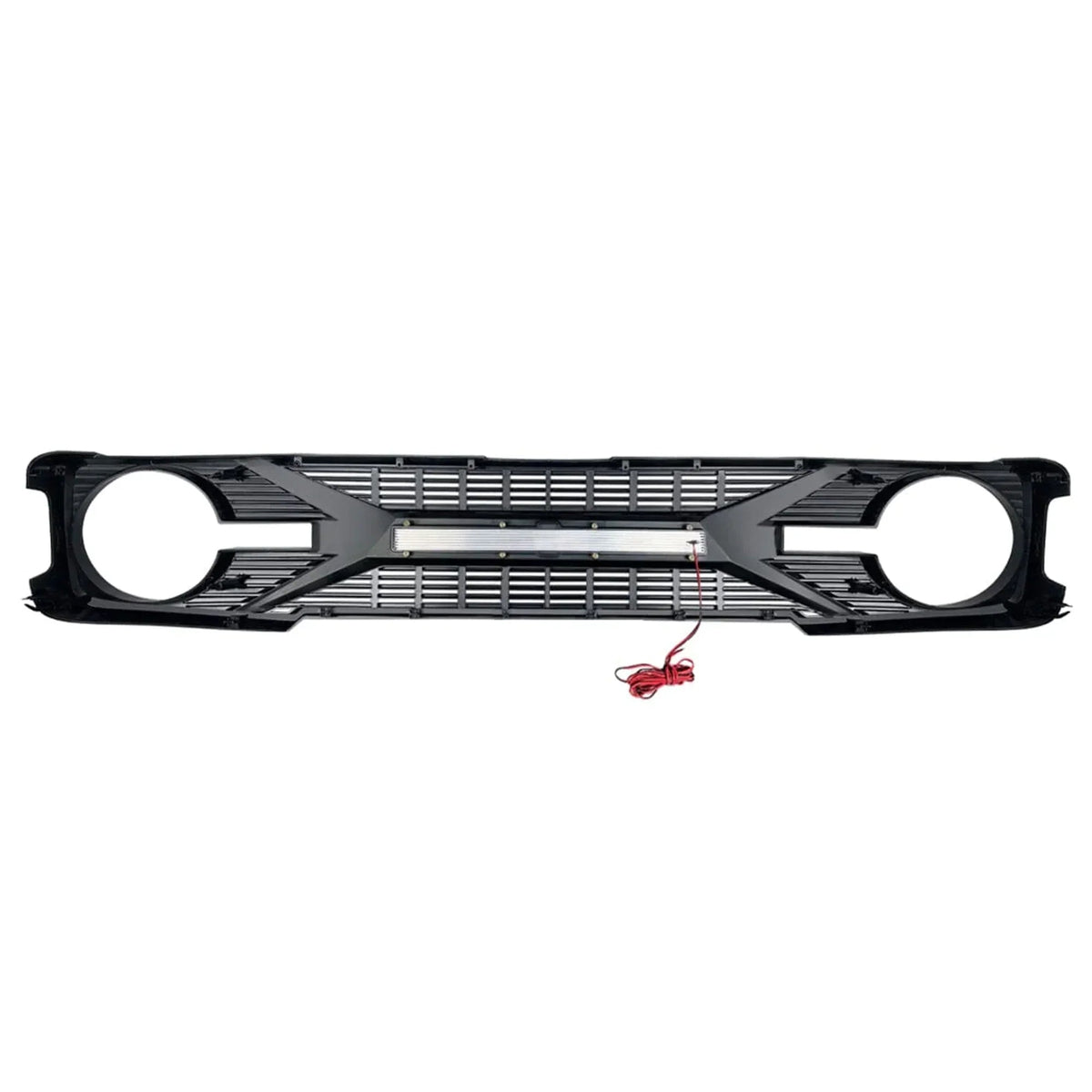 AMERICAN MODIFIED Tomahawk Grille With Lights for 2021-2024 Ford Bronco Without Front Camera - Matte Black