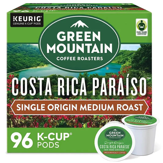 Green Mountain Costa Rica Paraiso Medium Roast Coffee K-Cup Pods, 96 Count Pack Of 4