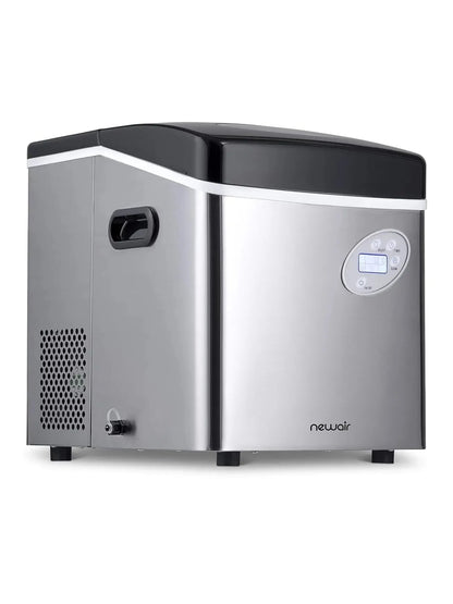Newair Portable Countertop Ice Maker, 50 lb Daily, 12 Cubes in Under 7 Minutes, 3 Ice Sizes, Stainless Steel