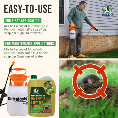 Petra Castor Oil For Moles, Gophers And Voles, Pet Safe, Food Grade, 1 Gallon - BB-4026
