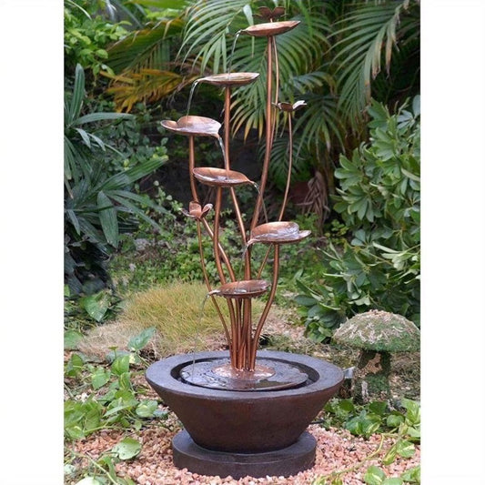 Jeco Lotus Outdoor Fountain, 38 in H x 17 in W x 17 in D - Acqua Di Loto