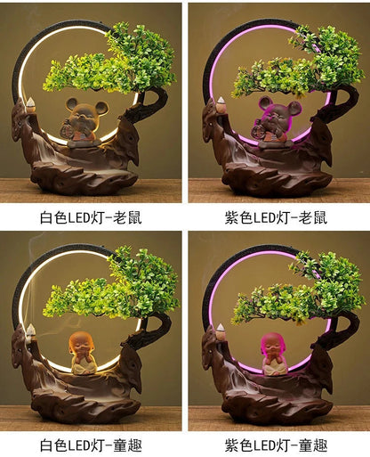 Chinese Backflow Incense Burner Night Light