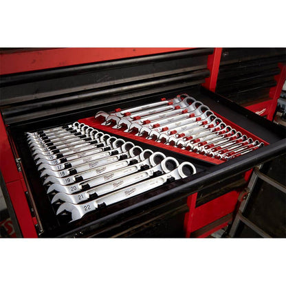SAE/Metric Combination Ratcheting Wrench Mechanics Tool Set, 30-Piece - 48-22-9416-48-22-9516