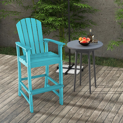 Outdoor HDPE Tall Adirondack Counter Height Bar Stool With Armrests And Footrest - 30Quot