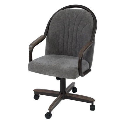 Casual Dining Cushion Swivel-and-Tilt Rolling Caster Chair, 38 Inches H x 24 Inches W x 22 Inches D