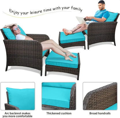 Leveleve 5-Piece Balcony Patio Conversation Set